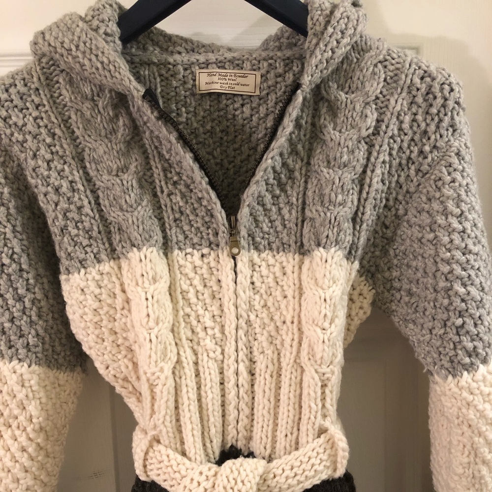 Handmade Ecuadorian Wool Sweater Jacket.